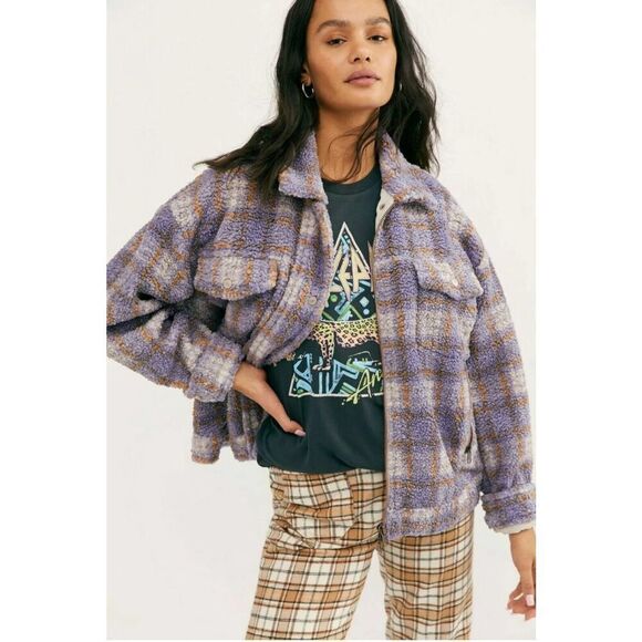 Free People Jackets & Blazers - Free People Faded Dreams Cozy Trucker Jacket Periwinkle Size XS